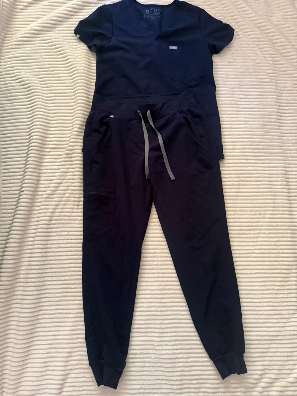 Figs Navy Medical Scrub Top and Jogger Pants